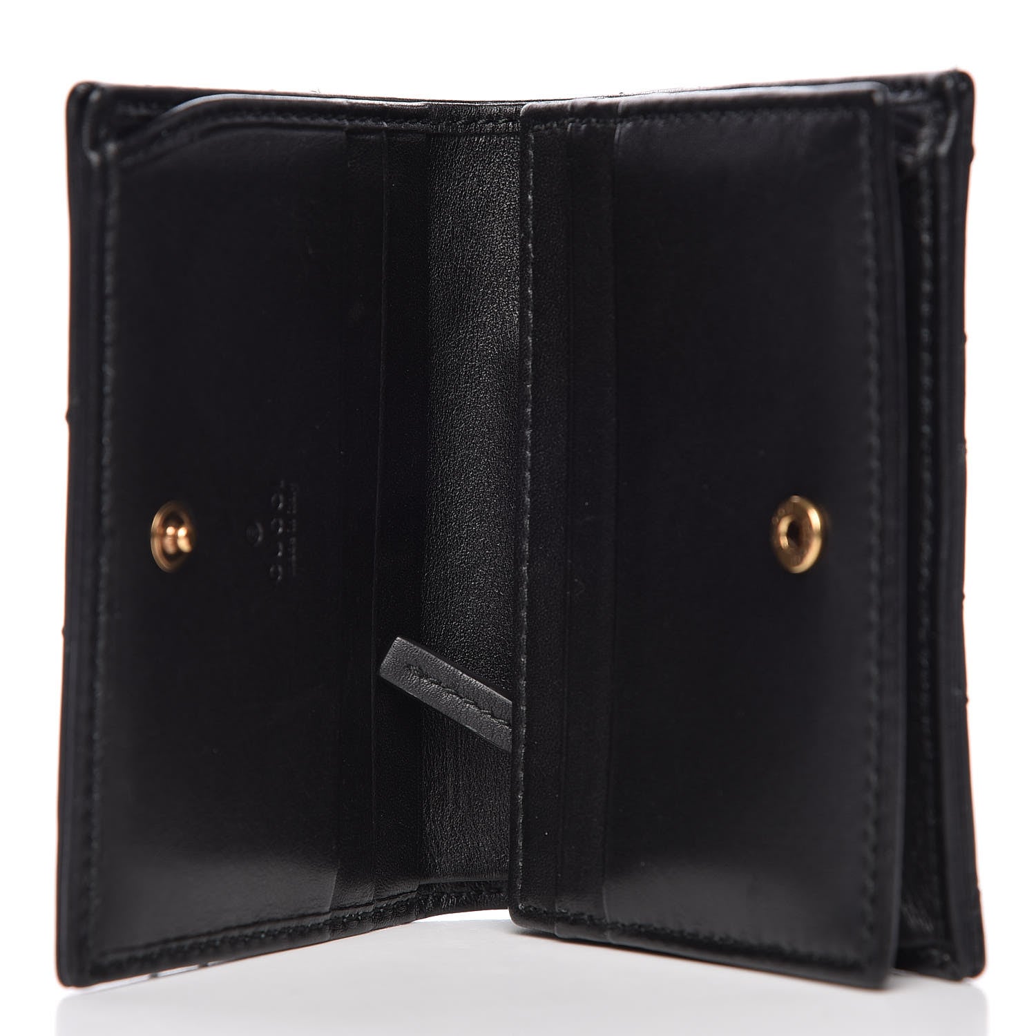 Gucci Calfskin Matelasse GG Marmont Card Case Wallet Black 5 of 10