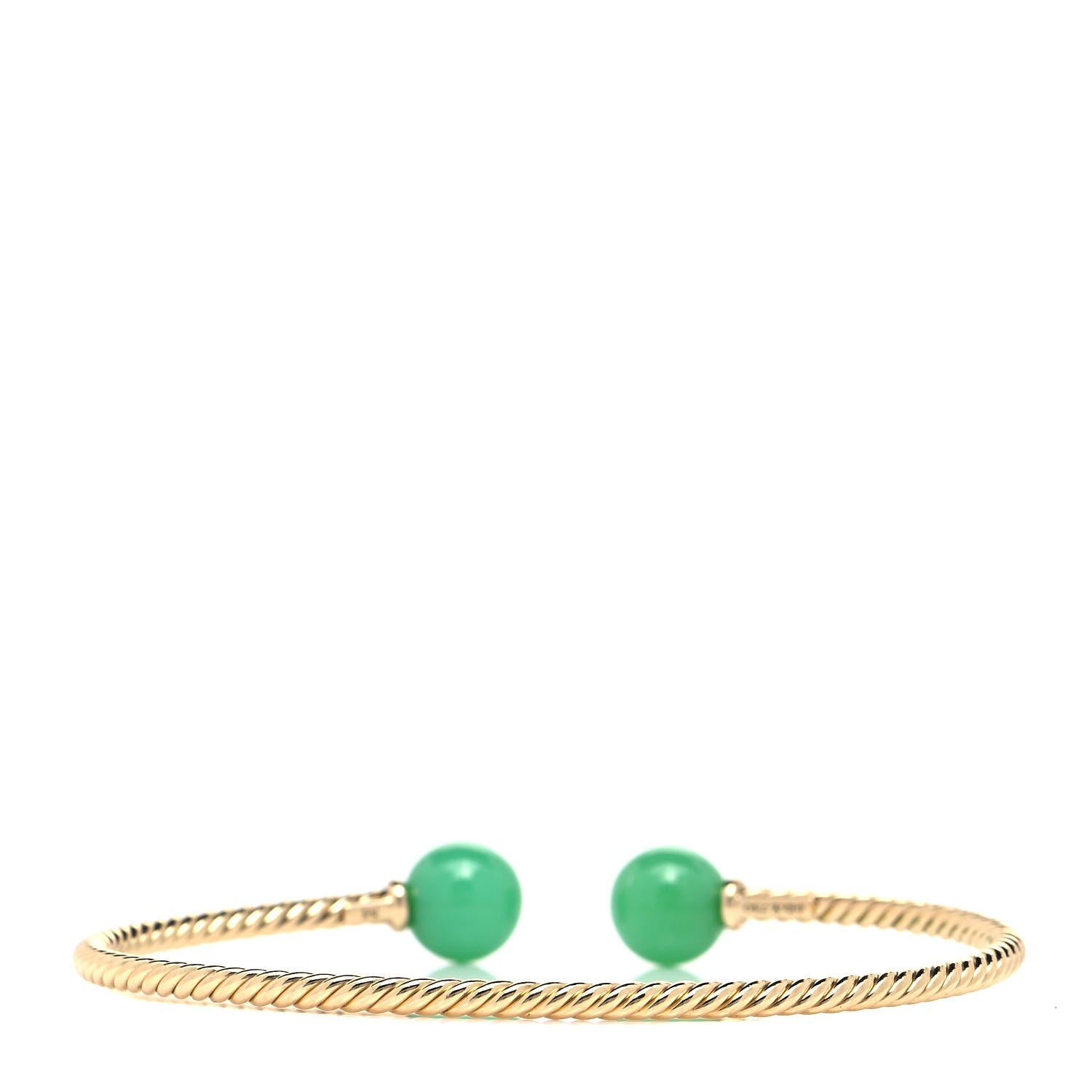 David Yurman 18K Yellow Gold Chrysoprase 8.5mm Solari Bead Bracelet 3 of 5