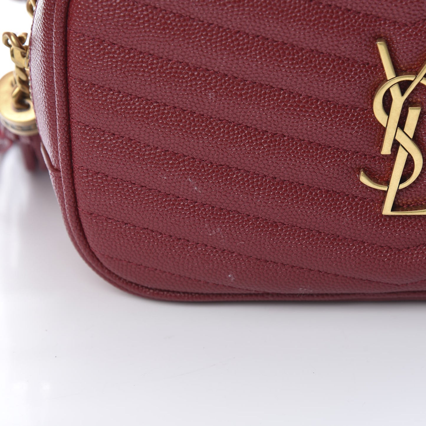 Grain De Poudre Matelasse Monogram Mini Lou Camera Bag Opyum Red