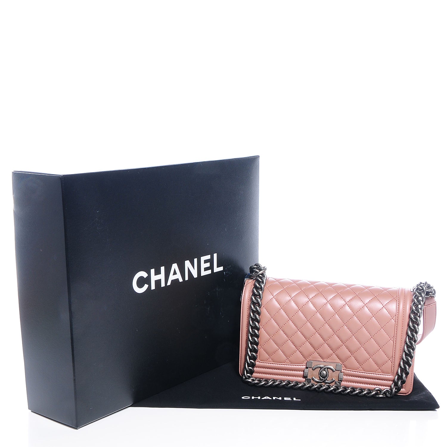 Chanel Metallic Calfskin Quilted Medium Boy Flap Pink 5 of 9