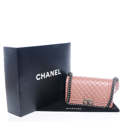 Chanel Metallic Calfskin Quilted Medium Boy Flap Pink 5 of 9