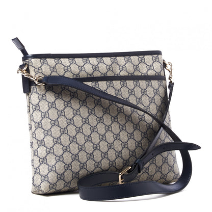 Gucci GG Plus Monogram Medium Flat Messenger Bag Navy 3 of 9
