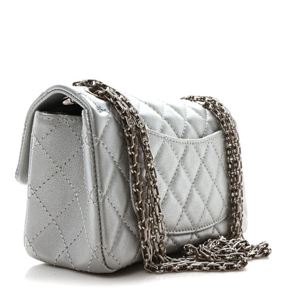 Chanel Metallic Grained Calfskin Quilted 2.55 Reissue Mini Flap Silver 3 of 10