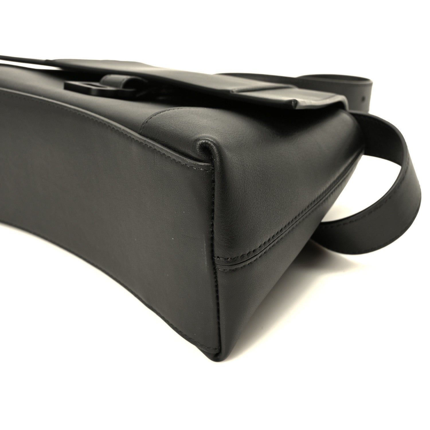 Balenciaga Semi Shiny Smooth Calfskin Monochrome Small Downtown Shoulder Bag Black 10 of 10