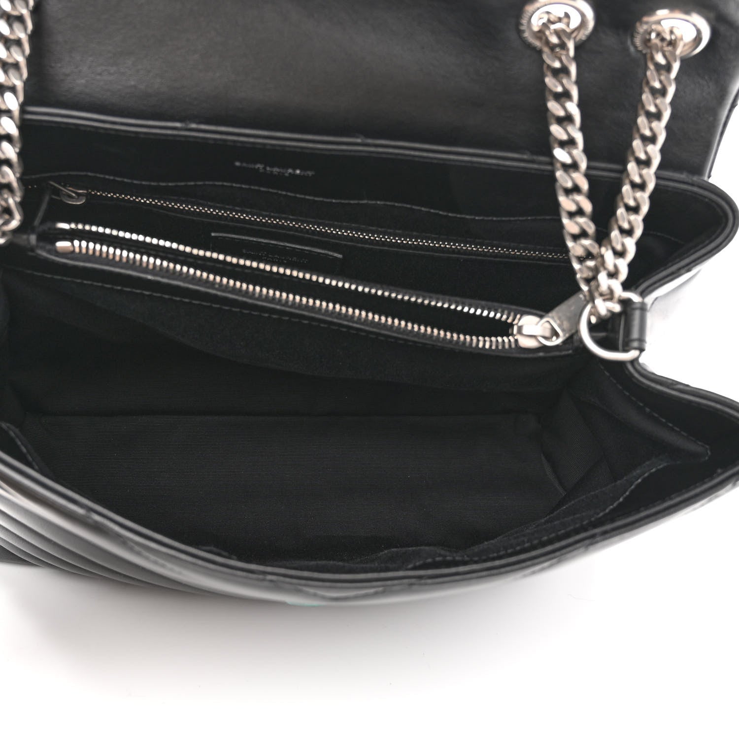 Saint Laurent Calfskin Y Quilted Monogram Medium Loulou Chain Satchel Black 5 of 9