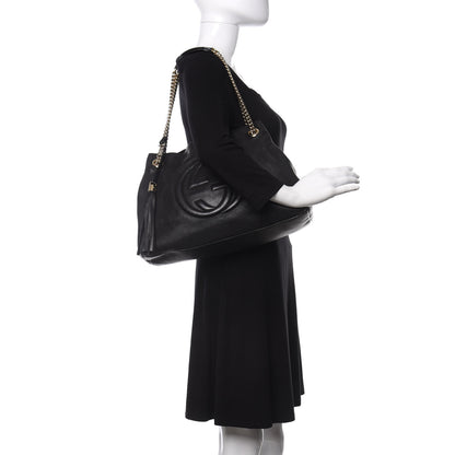 Gucci Pebbled Calfskin Medium Soho Chain Shoulder Bag Black 2 of 11