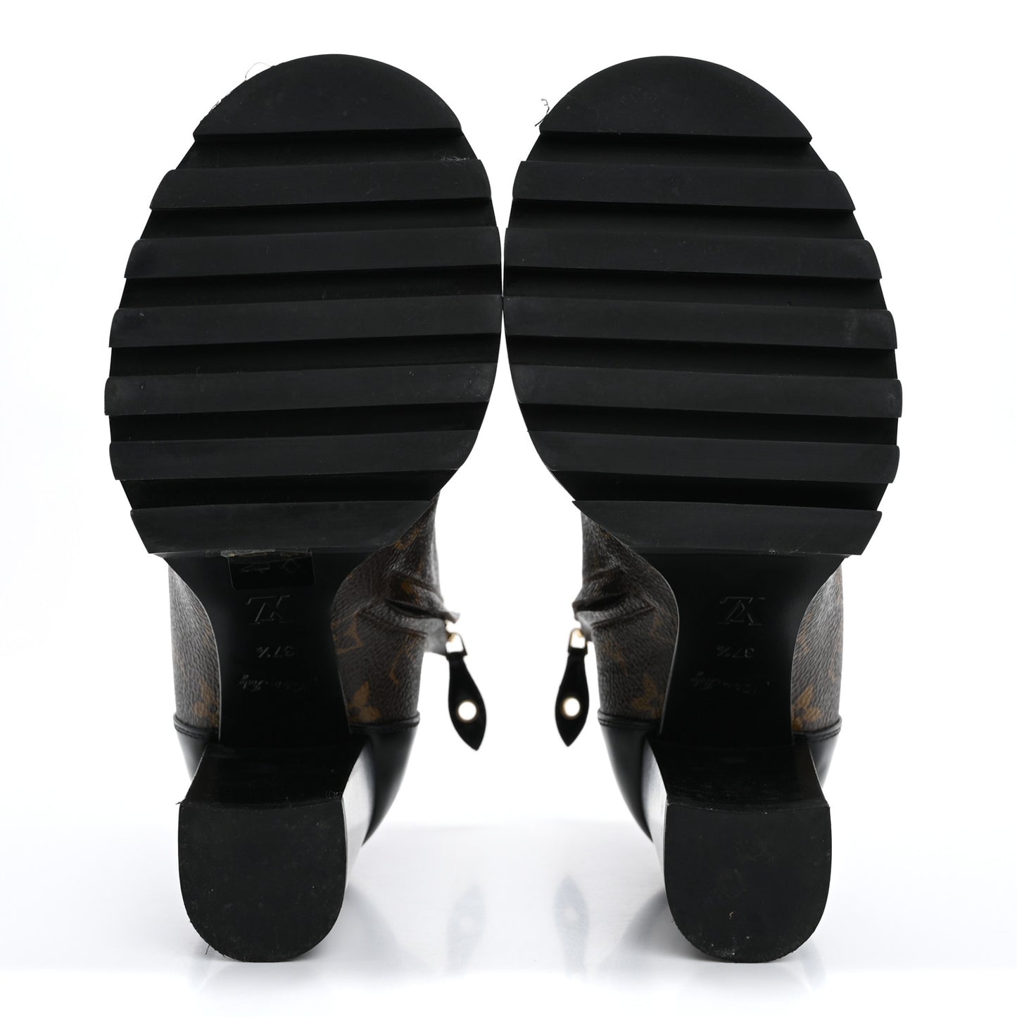Patent Calfskin Monogram Star Trail Ankle Boots 37.5 Black