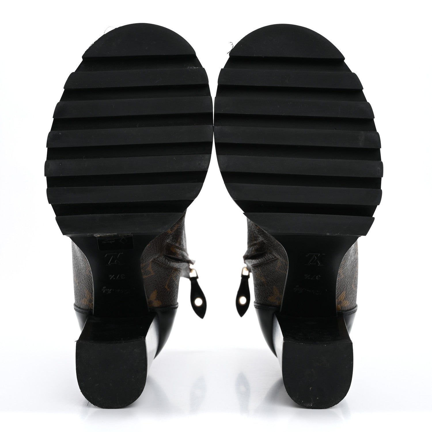 Louis Vuitton Patent Calfskin Monogram Star Trail Ankle Boots 37.5 Black 6 of 14