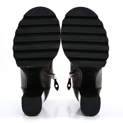 Louis Vuitton Patent Calfskin Monogram Star Trail Ankle Boots 37.5 Black 6 of 14