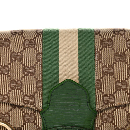 Gucci Monogram Horsebit Web Flap Bag Green 8 of 12