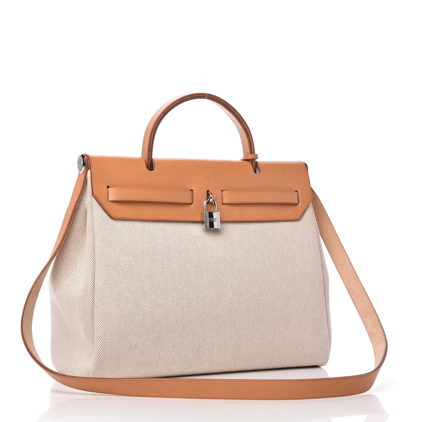 Toile Vache Calfskin Herbag 30 PM Black Natural