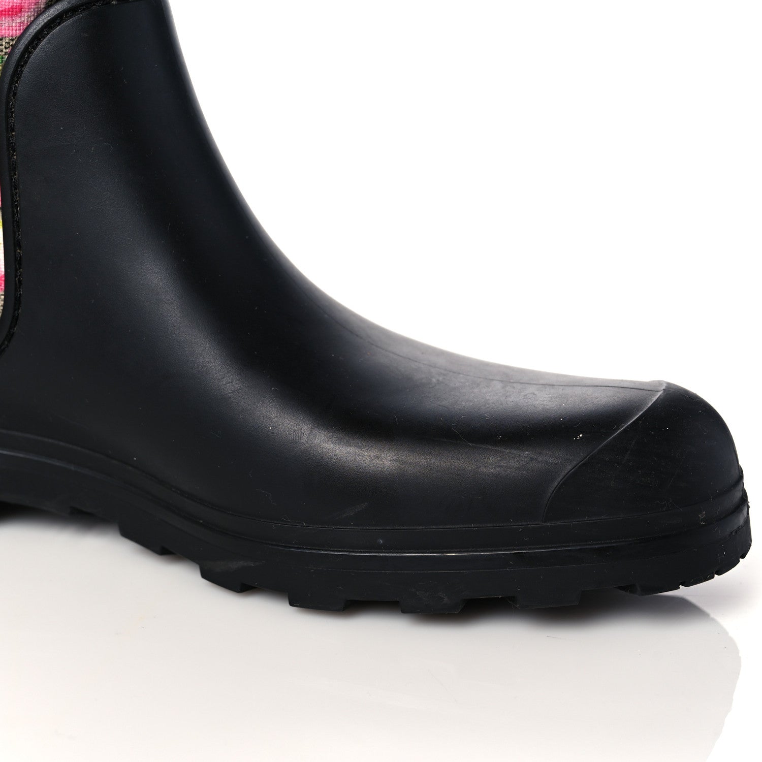 Gucci GG Supreme Monogram Blooms Flat Rubber Boots 37 Beige Multicolor 8 of 12