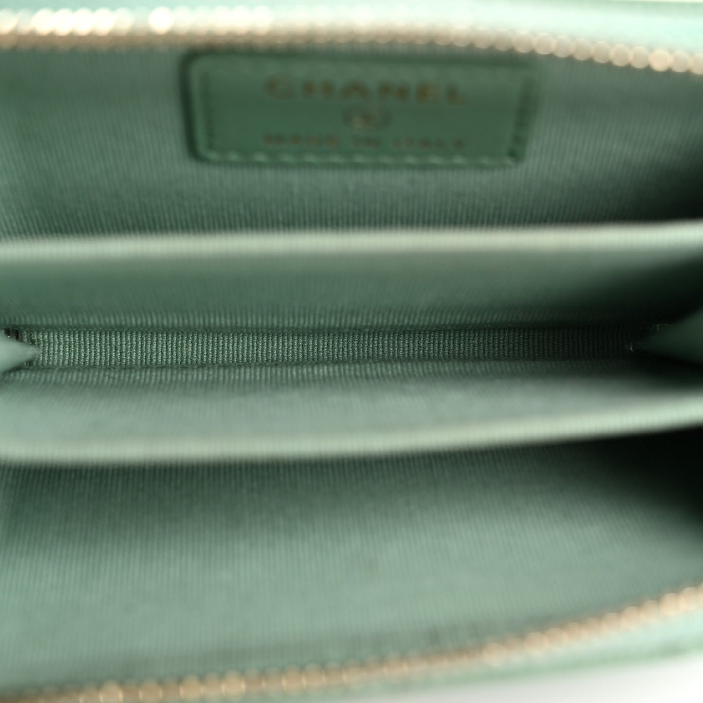 Caviar Quilted Zip Coin Purse Light Green