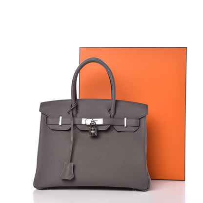 Hermes Togo Birkin 30 Etain 35 of 35