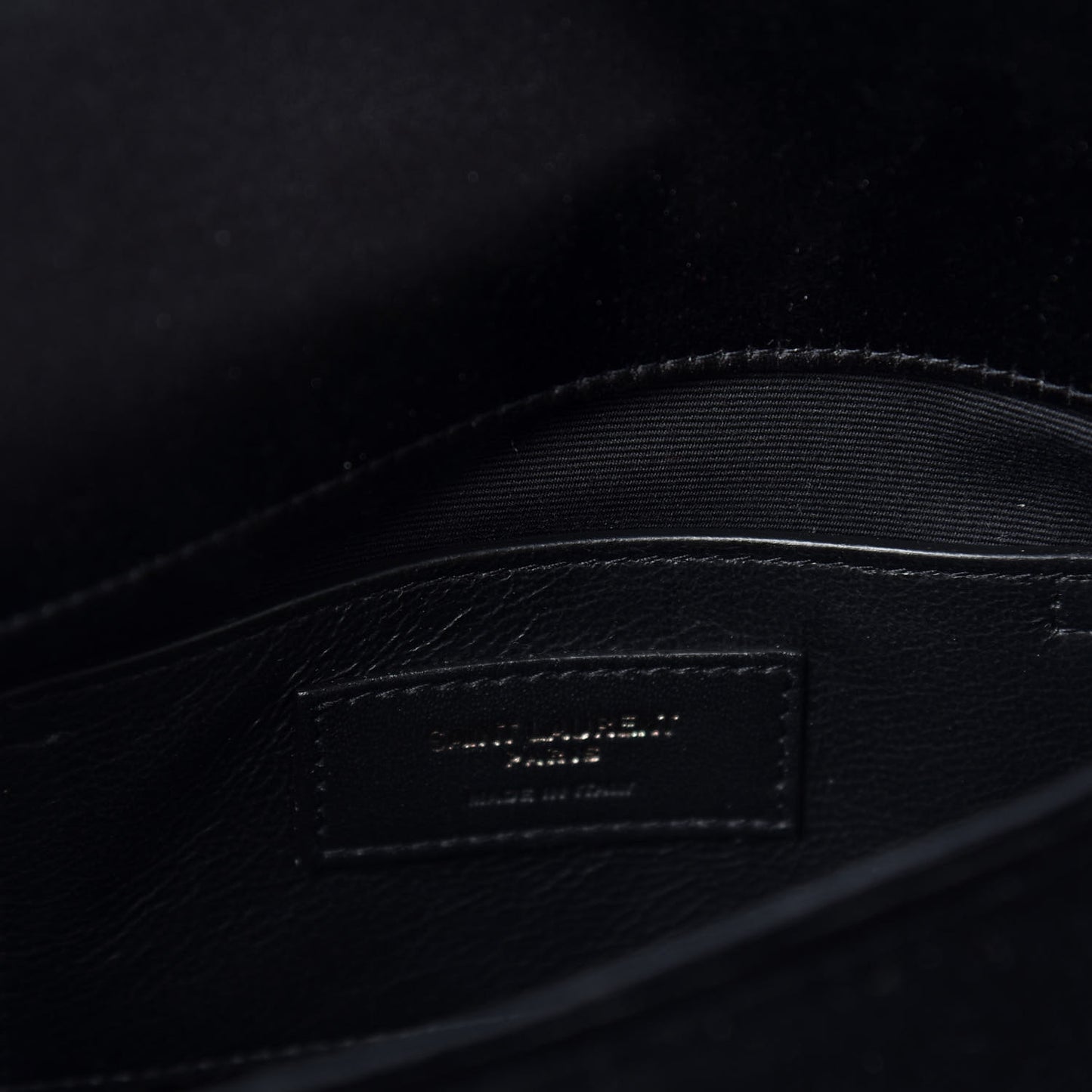 Velvet Satin Monogram Smoking Clutch Black