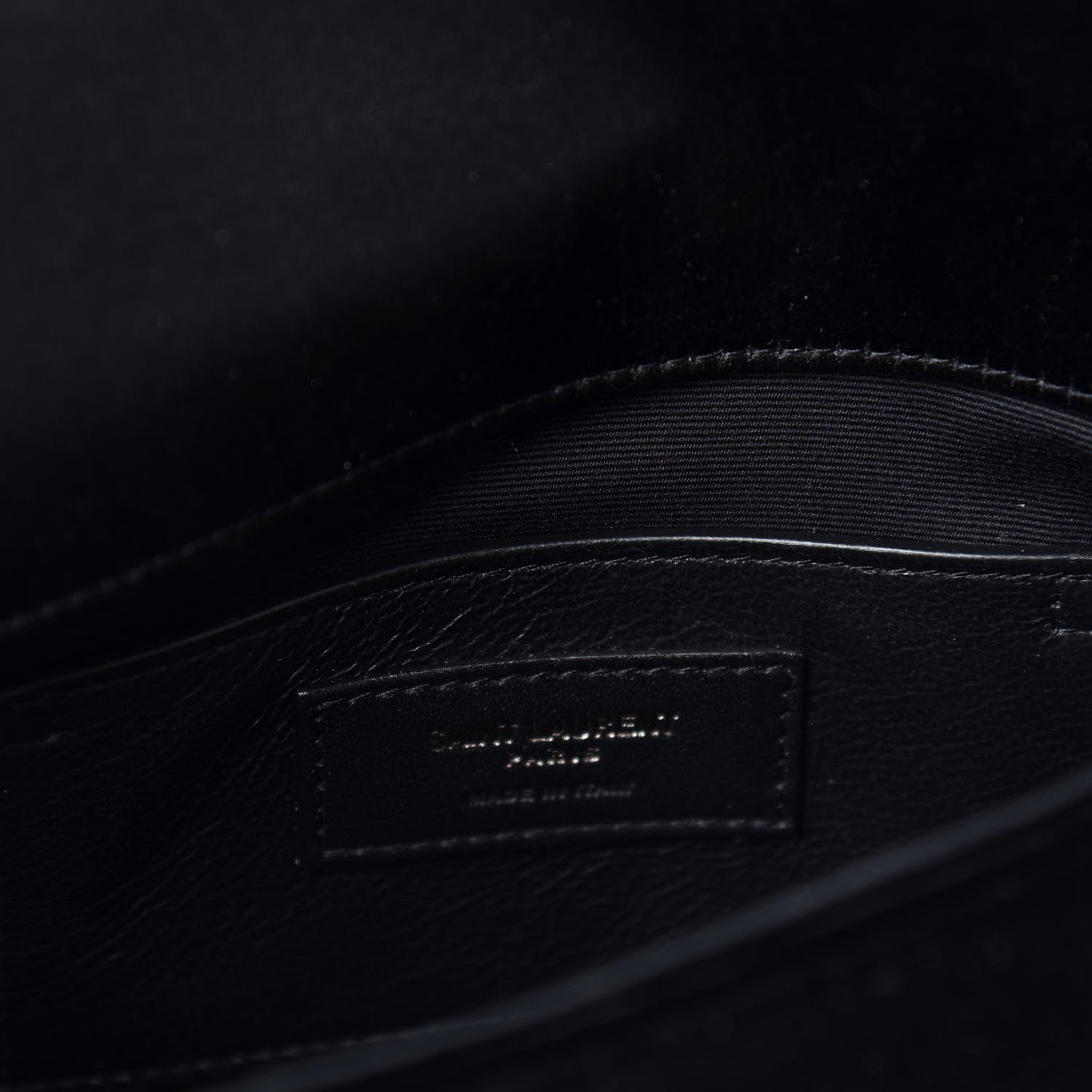 Saint Laurent Velvet Satin Monogram Smoking Clutch Black 6 of 7