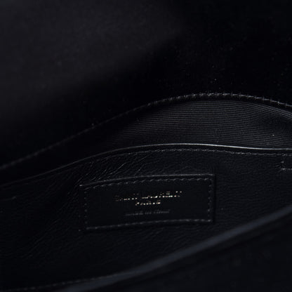 Saint Laurent Velvet Satin Monogram Smoking Clutch Black 6 of 7