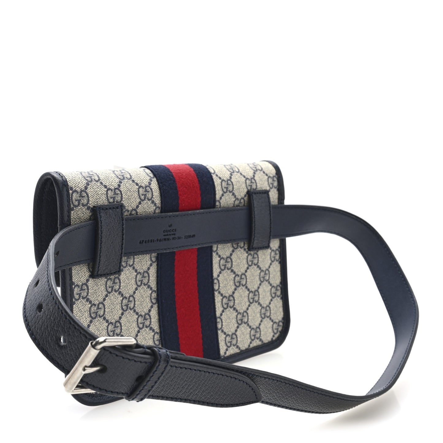 GG Supreme Monogram Web Small Ophidia Belt Bag 90 36 Beige Navy