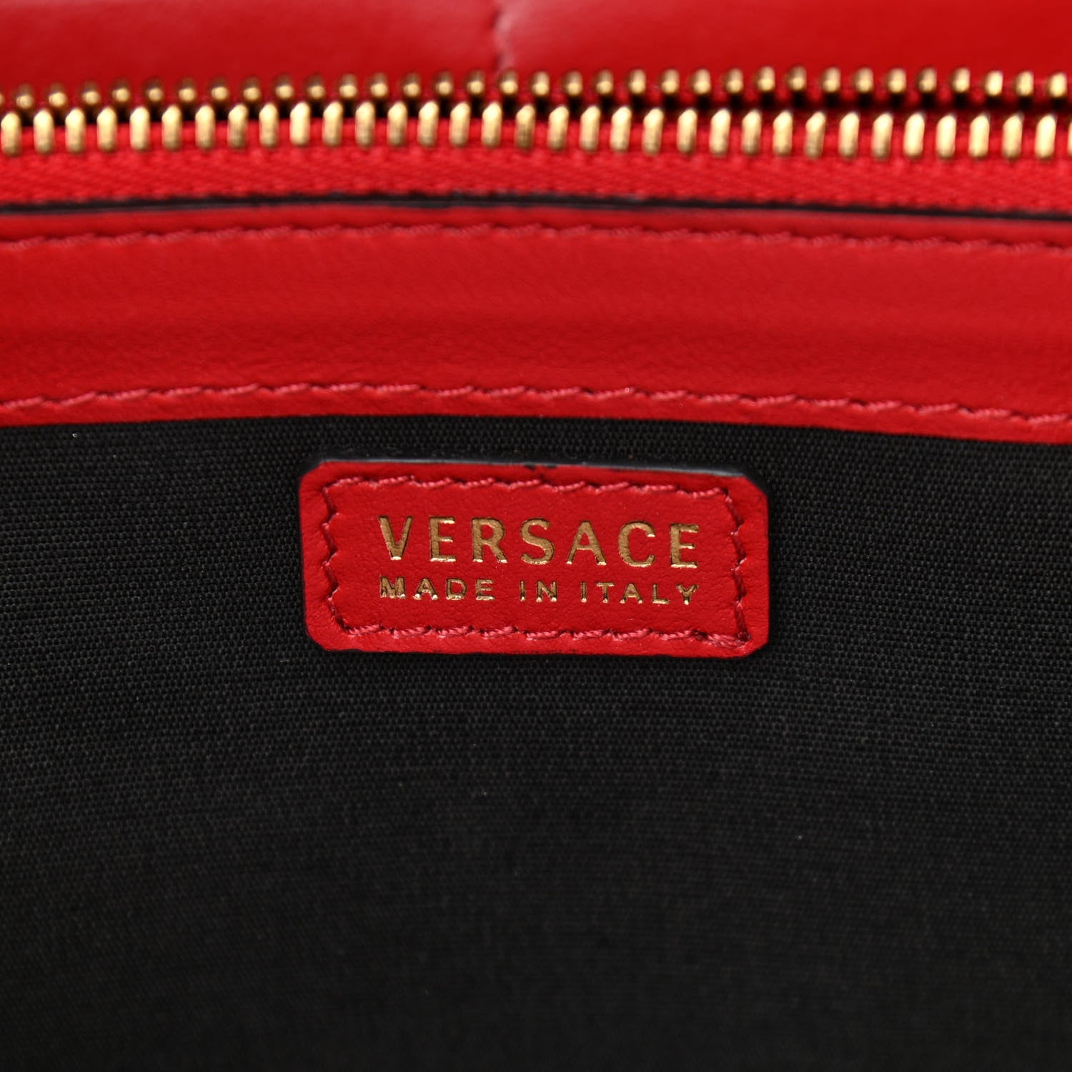Versace Calfskin 90's Vintage Logo Chain Evening Bag Red 6 of 13