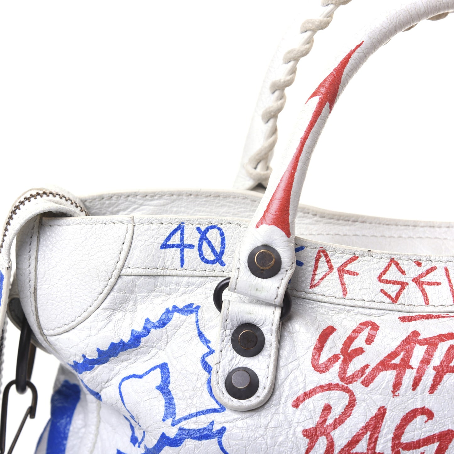 Agneau Graffiti All Over Classic Hardware S City White Bleu Rouge