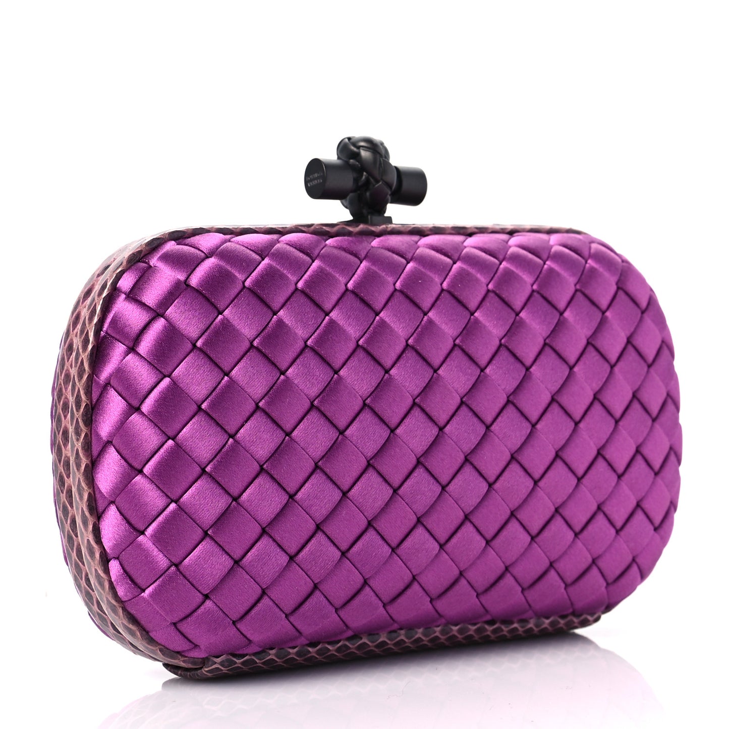 Satin Intreccio Impero Ayers Knot Clutch Orchid