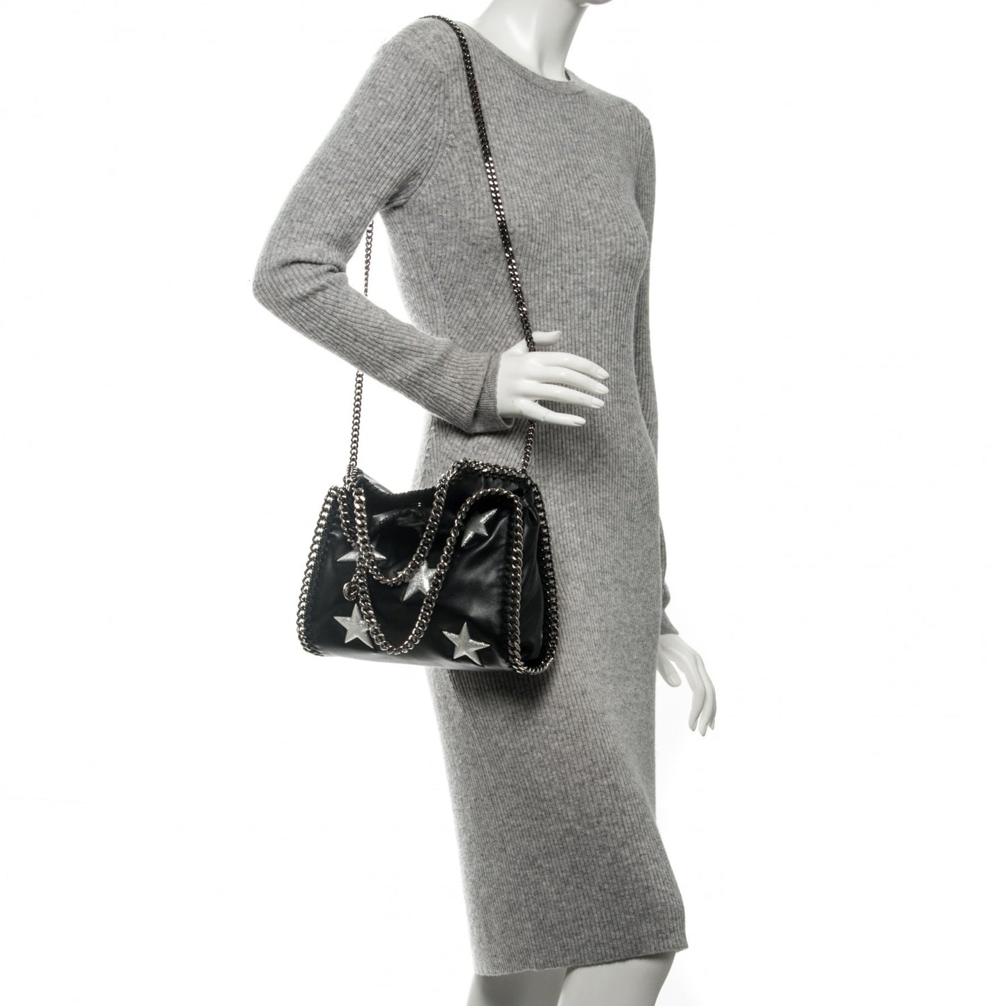 Alter Nappa Embossed Mini Falabella Tote Black