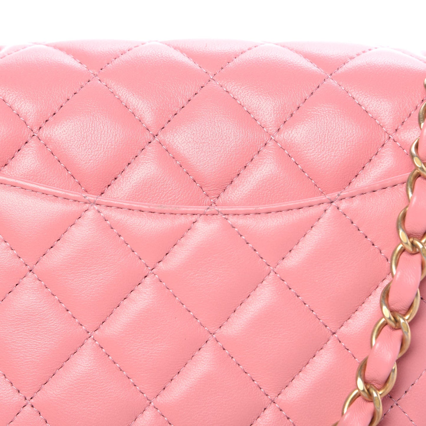 Lambskin Quilted Mini Rectangular Flap Pink