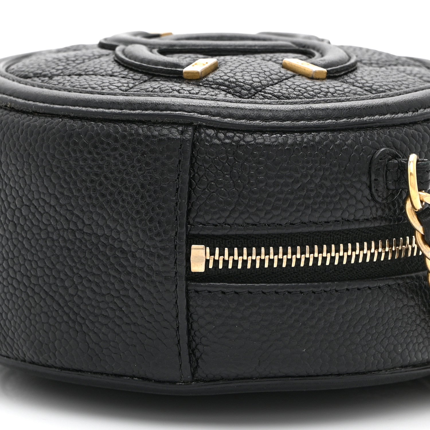 Chanel Caviar Quilted Round Filigree Crossbody Black 10 of 11