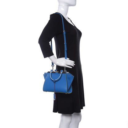 Fendi Vitello Dolce Mini 3jours Tote Blue Royal 2 of 10