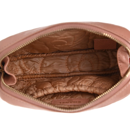 Chanel Caviar Camellia Embossed Small Cosmetic Case Nude 5 of 10