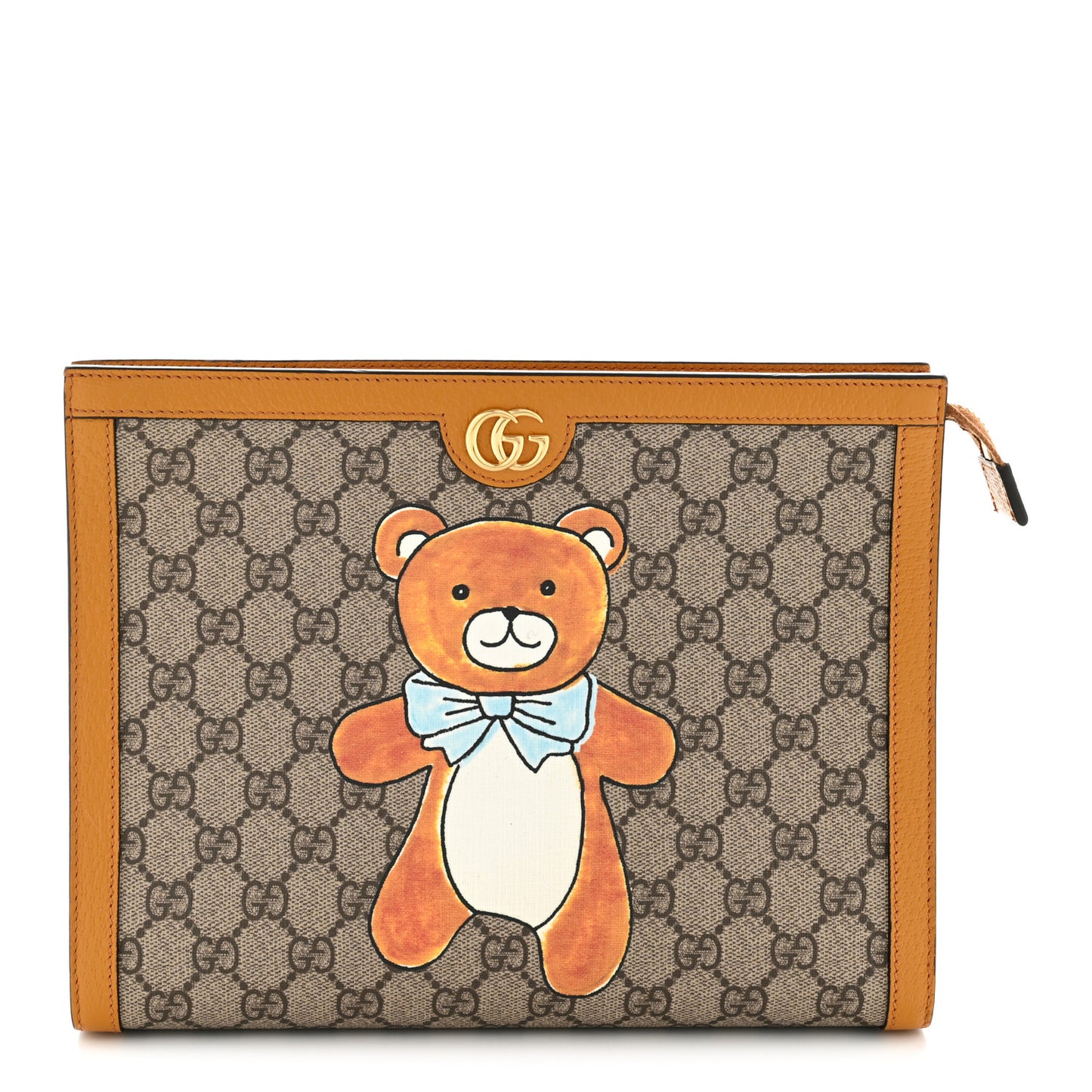 X KAI GG Supreme Monogram Toiletry Case Beige Vintage Sun Oil