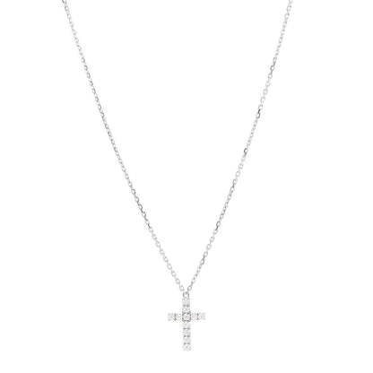 Cartier 18K White Gold Diamond Symbols Cross Pendant Necklace 1 of 5