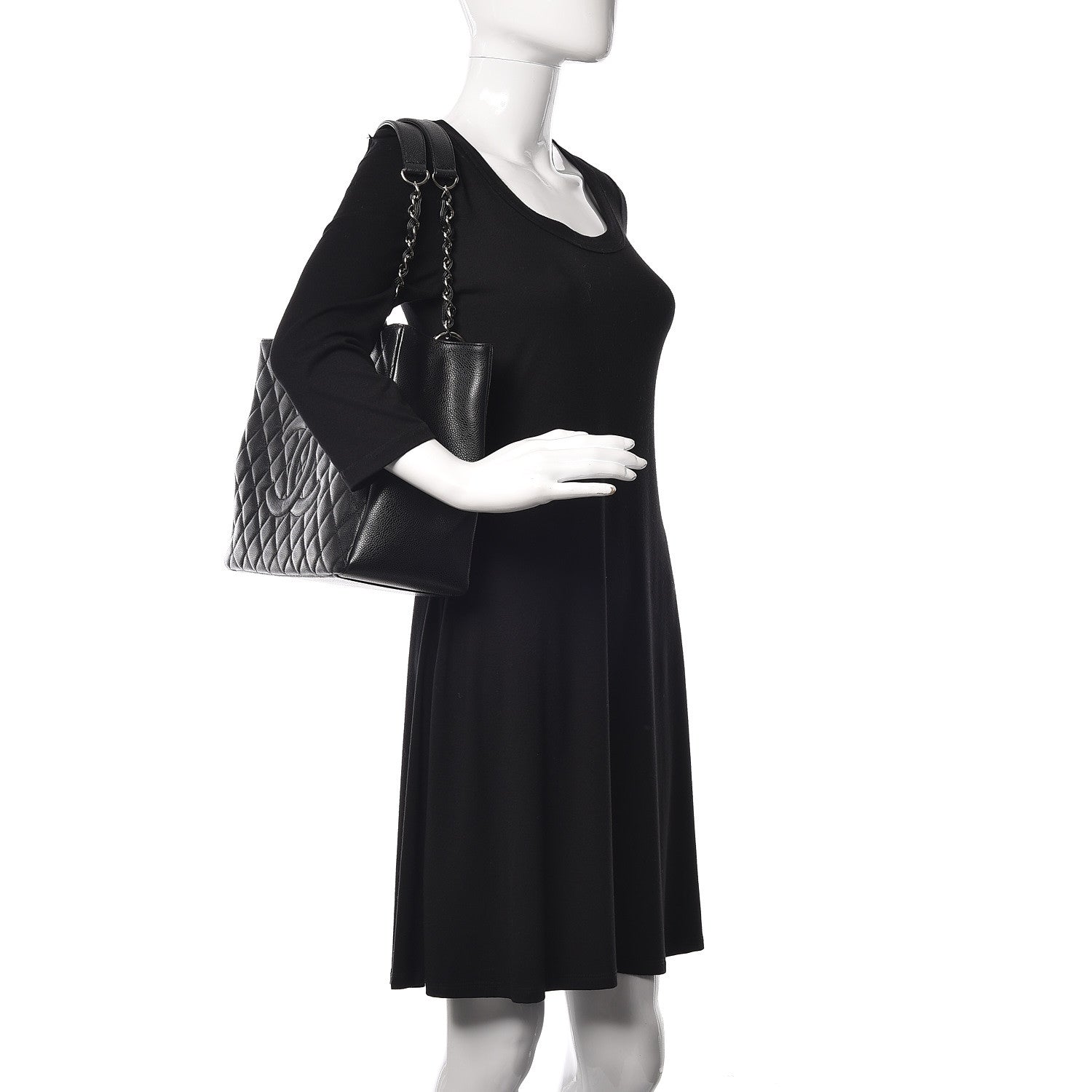 Chanel Caviar Quilted Grand Shopping Tote GST Black 2 of 12