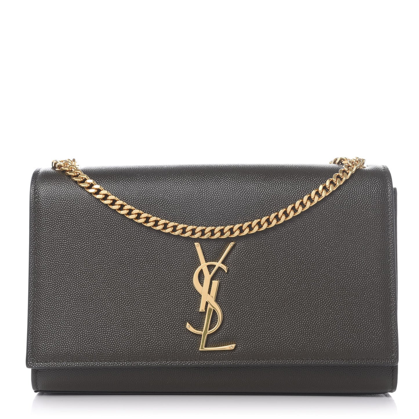 Grain De Poudre Medium Classic Monogram Kate Satchel Dark Tea