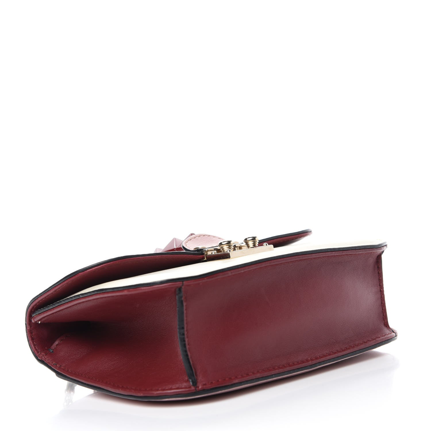 Valentino Garavani Vitello Small Glam Lock Rockstud Flap Light Ivory Water Rose Marine Rubin 4 of 14