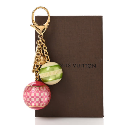 Louis Vuitton Mini Lin Croisette Bag Charm Pink Green 4 of 5