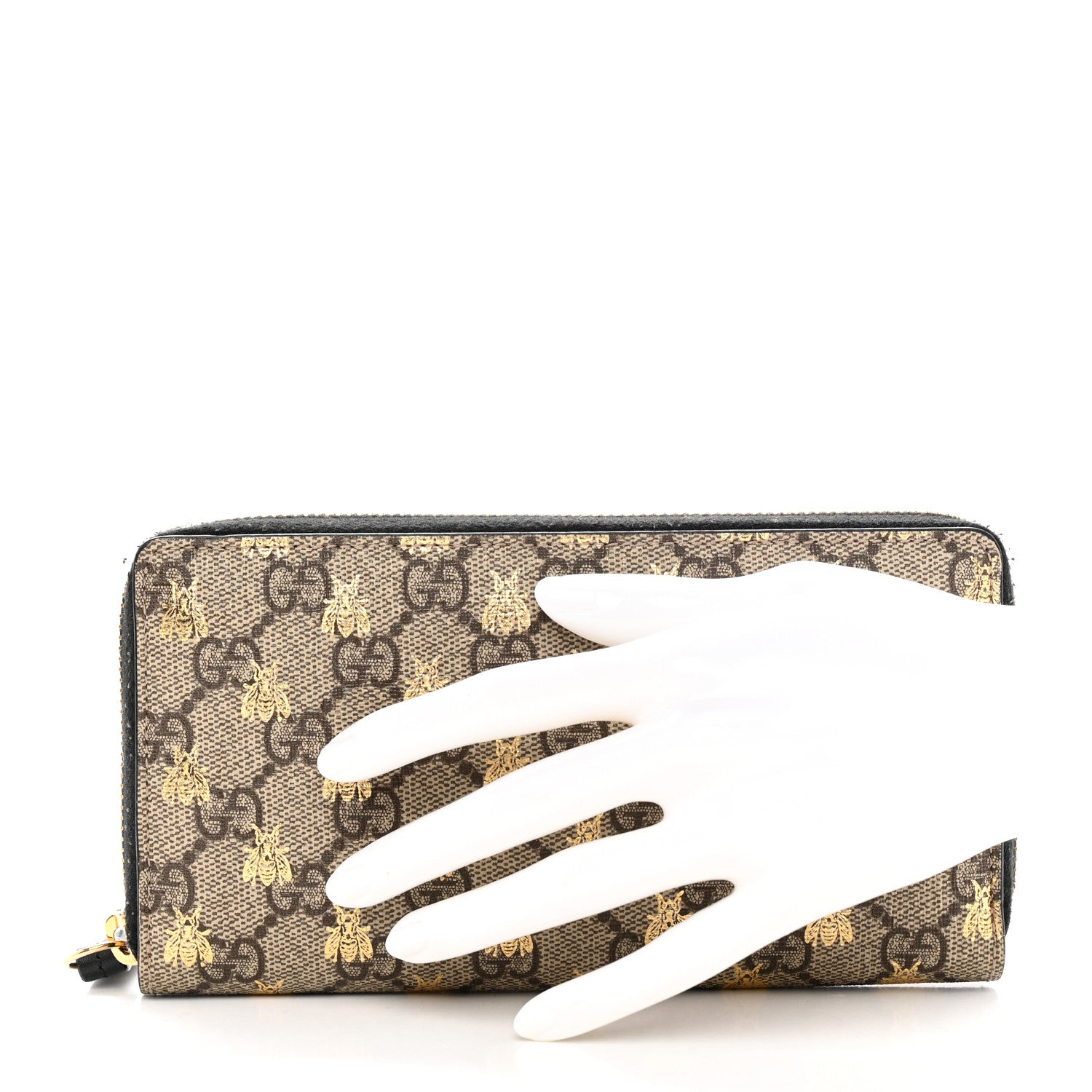 Gucci GG Supreme Monogram Bees Zip Around Wallet 2 of 10