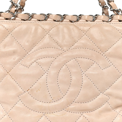 Chanel Lambskin Quilted Mini Chain Me Tote Light Beige 8 of 10