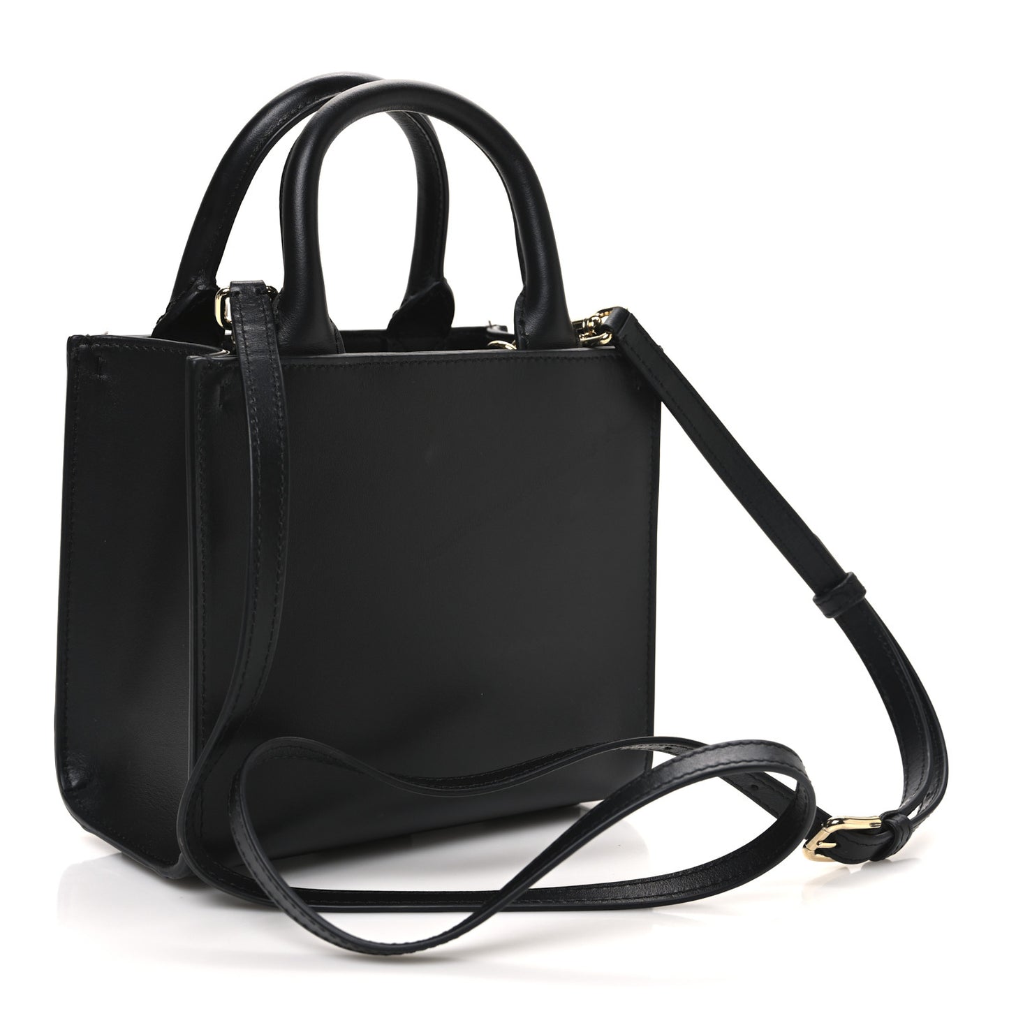 DOLCE GABBANA Calfskin Mini DG Daily Shopper Tote Black