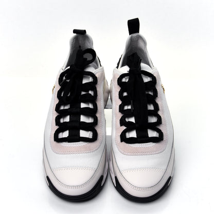 Chanel Velvet Calfskin Mixed Fibers CC Sneakers 36 Ivory 5 of 11
