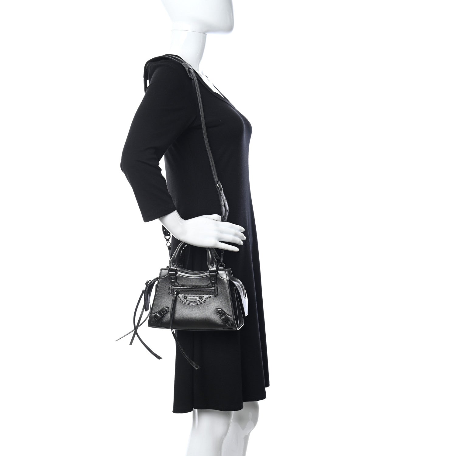 Balenciaga Smooth Calfskin Neo Classic Black Hardware Mini City Gunmetal 2 of 10
