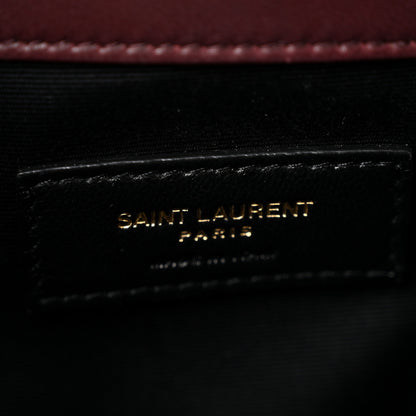 Saint Laurent Lambskin Carre Quilted Cassandre Small Bucket Bag Hot Wine 6 of 13