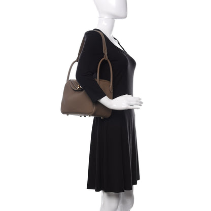 Hermes Taurillon Clemence Lindy 26 Etoupe 2 of 10