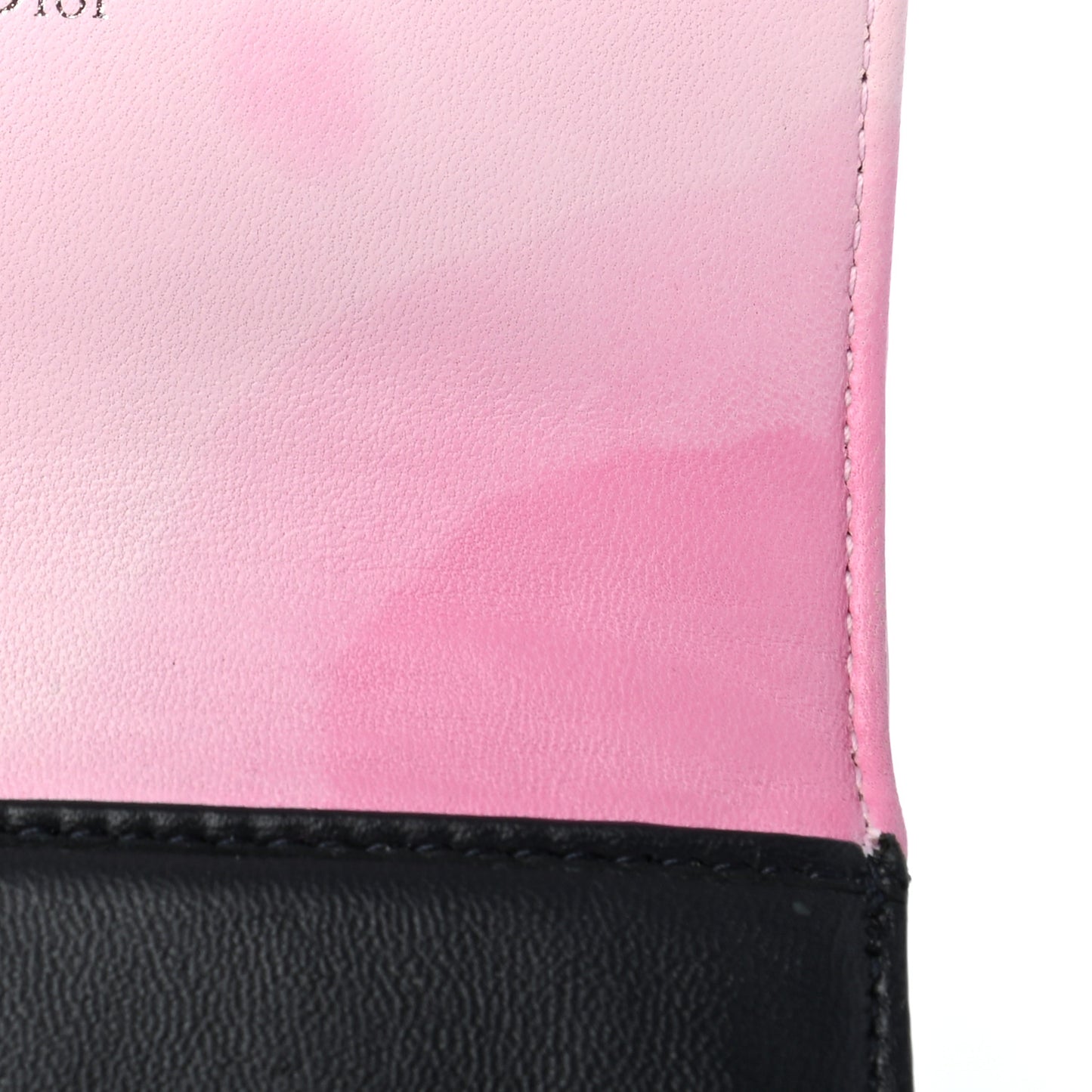 Patent Micro-Cannage Diorama Elancee Wallet Pink