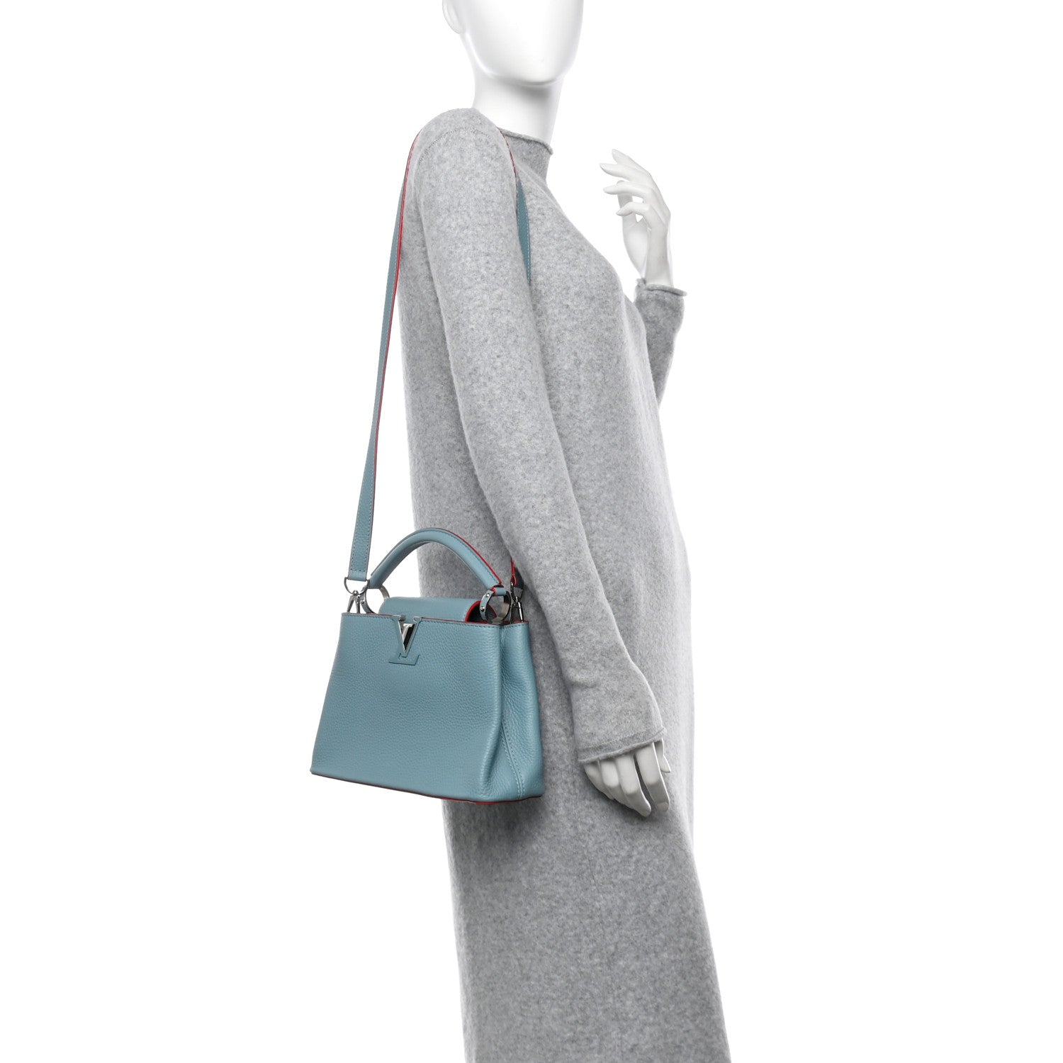 Louis Vuitton Taurillon Capucines BB Ciel 2 of 13