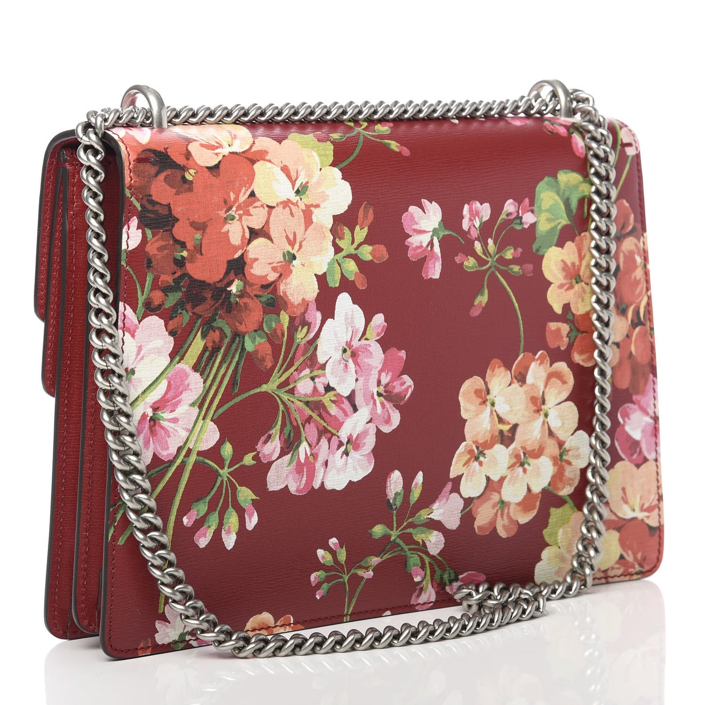 Calfskin Blooms Print Medium Dionysus Shoulder Bag Romantic Cherry Multicolor