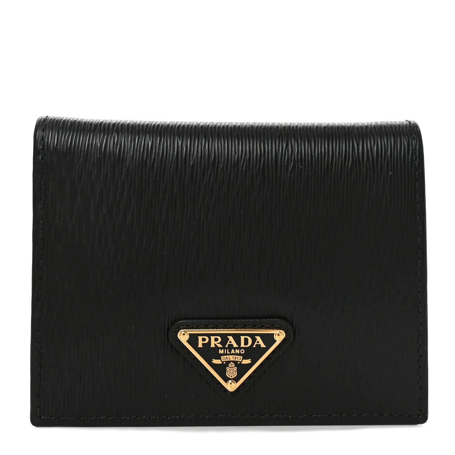 Prada Vitello Move Triangle Card Holder Wallet Black 1 of 6