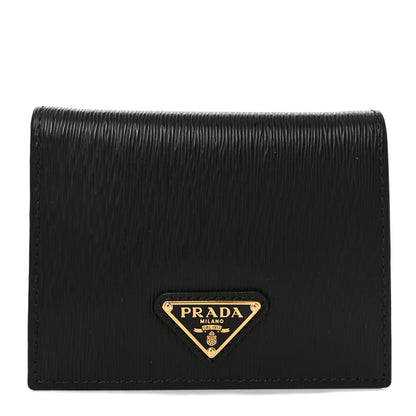 Prada Vitello Move Triangle Card Holder Wallet Black 1 of 6