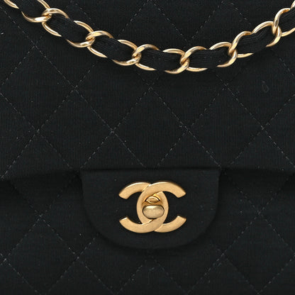 Chanel Jersey Quilted Medium Double Flap Black 8 of 10