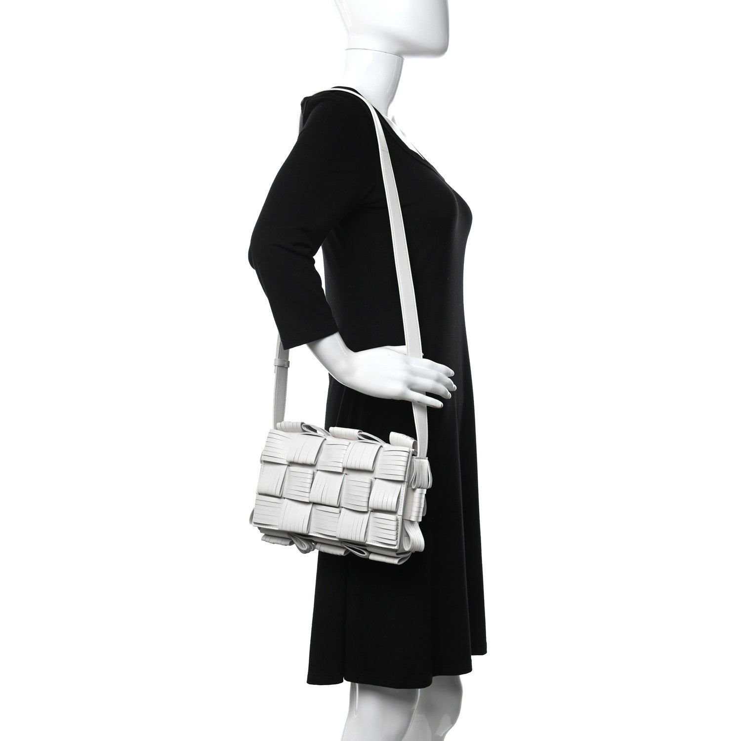 Bottega Veneta Nappa Maxi Intrecciato Fringed Cassette Crossbody Bag White 2 of 10